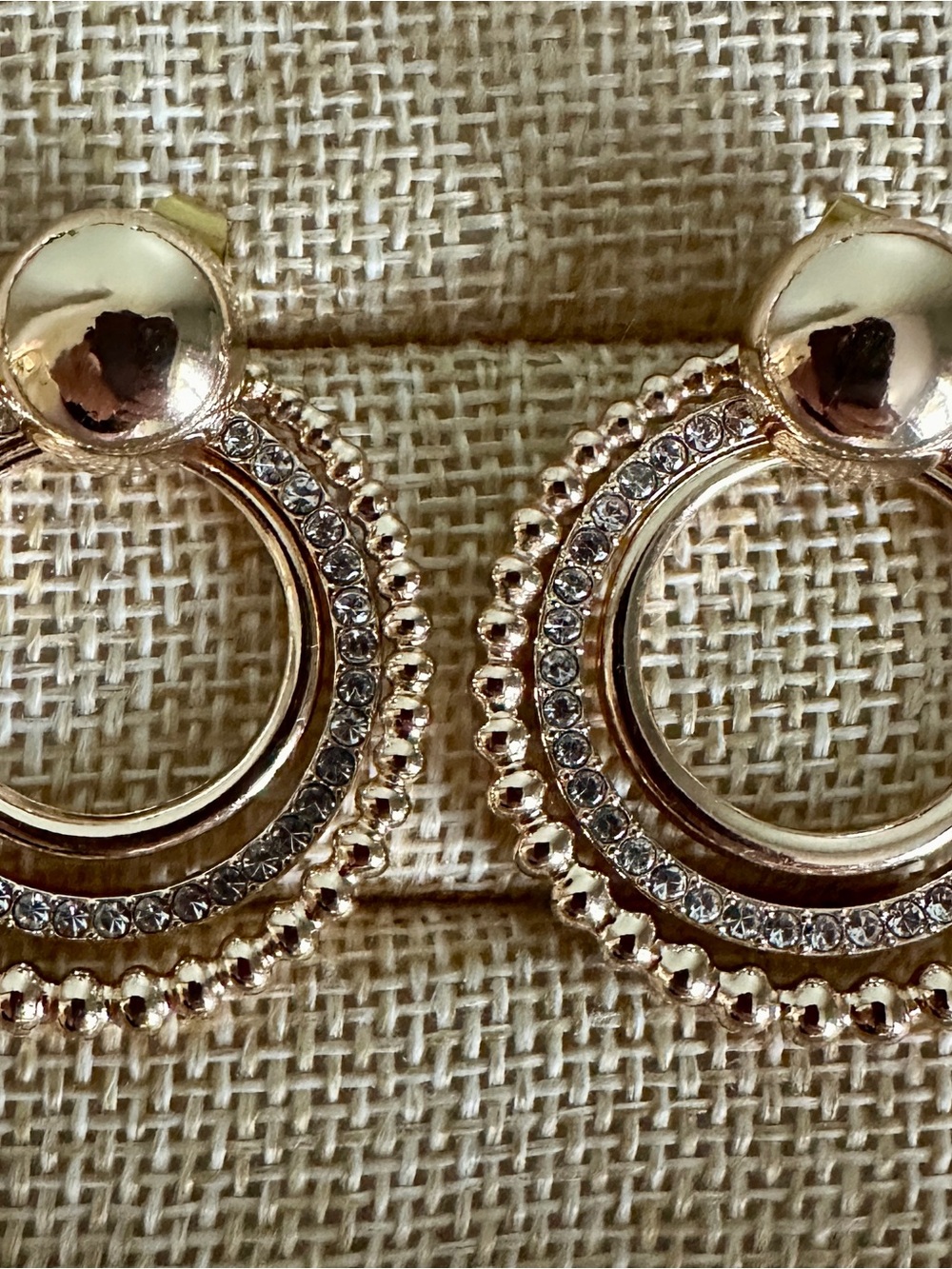 Sugar Fix Baublebar Gold Crystal Double Hoop Earrings - Women Jewelry